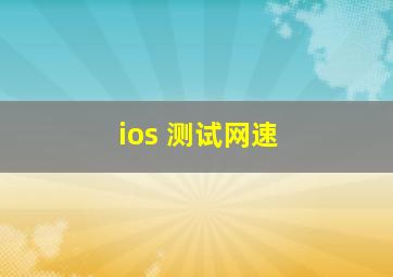 ios 测试网速